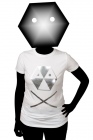 toxique pirate women's white t-shirt silver print