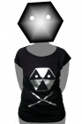 toxique pirate women's black t-shirt silver print