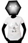 toxique women's white t-shirt silver print