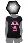 toxique women's black t-shirt pink print